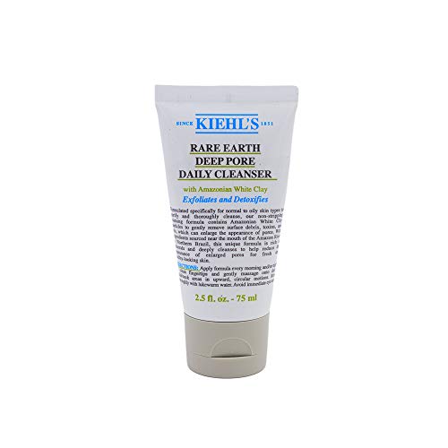 Kiehl's, Detergente per pori dilatati Rare Earth Deep Pore Cleanser, con argilla bianca dell'Amazzonia, 75 ml