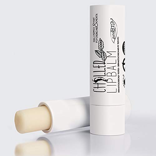 PUROBIO - Balsamo Labbra Rimpolpante con Peperoncino e Menta - Burrocacao Vegano e Nickel Tested a Base di Olio di Ricino