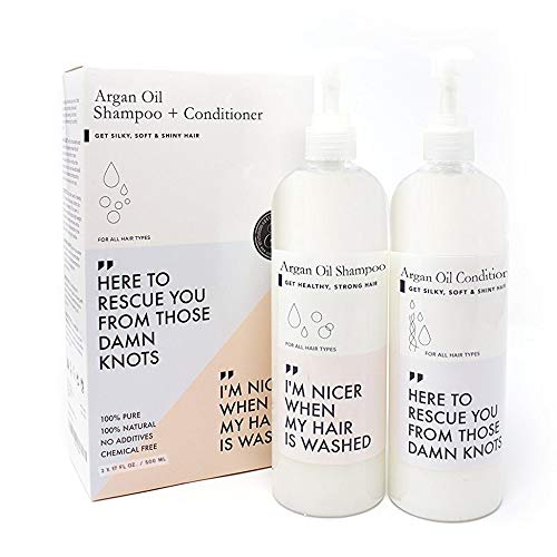 Shampoo e balsamo con olio di argan grandi 2 x 500ml | Capelli danneggiati, cuoio capelluto prurito, crescita dei capelli, Cura Capillare, Capelli Conditioner,...