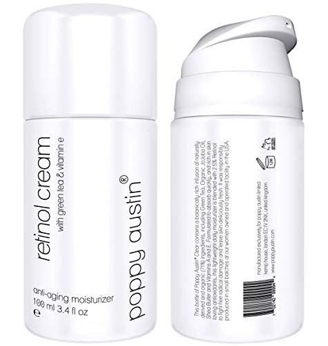 Poppy Austin Miglior Crema al Retinolo per Giorno e Notte - Gigante Flacone da 100ml - Crema Idratante Anti-Invecchiamento per il Viso con Vitamina E, Tè Verde,...