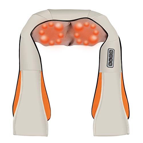 Elettrico 3D Shiatsu Massaggiatore con Il Calore per Profondo Impastamento Massaggio Collo Schiena e Spalle Tre Velocità per Uso Domestico e Ufficio