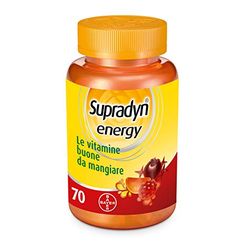 Supradyn Energy - Integratore Multivitaminico Anti Stanchezza - 70 Caramelle Gommose ai deliziosi gusti di Ciliegia, Arancia e Lampone