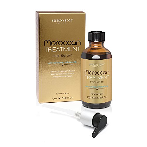 Simon & Tom Moroccan Siero per il trattamento dei capelli, all'olio di Argan. Adatto ad ogni tipo di capello. Liscia e controlla l'effetto crespo. 100ml.