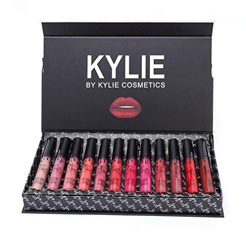 Estelleerinit Kit regalo rossetti idratanti portatili rossetto KYLIE 12 colori