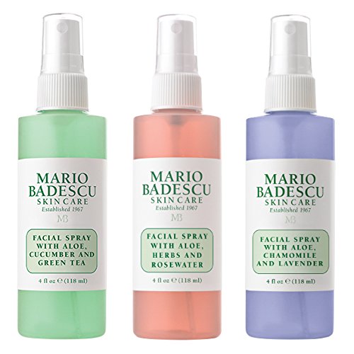 Mario Badescu - Spray viso, illuminante, set da 3 pezzi, lavanda, cetriolo e rosa