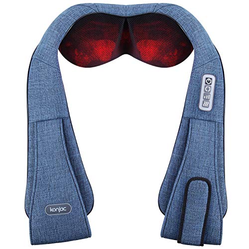 Konjac Massaggiatore da Collo massaggiante Cervicale, 4D Shiatsu Massaggiatore Elettrico con Calore, Rilessa i Muscoli della Schiena e delle spalle (Nuovo)