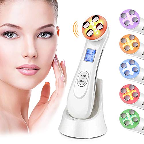 Ultrasuoni Viso Antirughe,Ultrasuoni Terapia LED Radiofrequenza Viso e Corpo Massaggiatore Viso Antirughe, Anti-età per la Pelle Dell'acne per il Ringiovanimento...